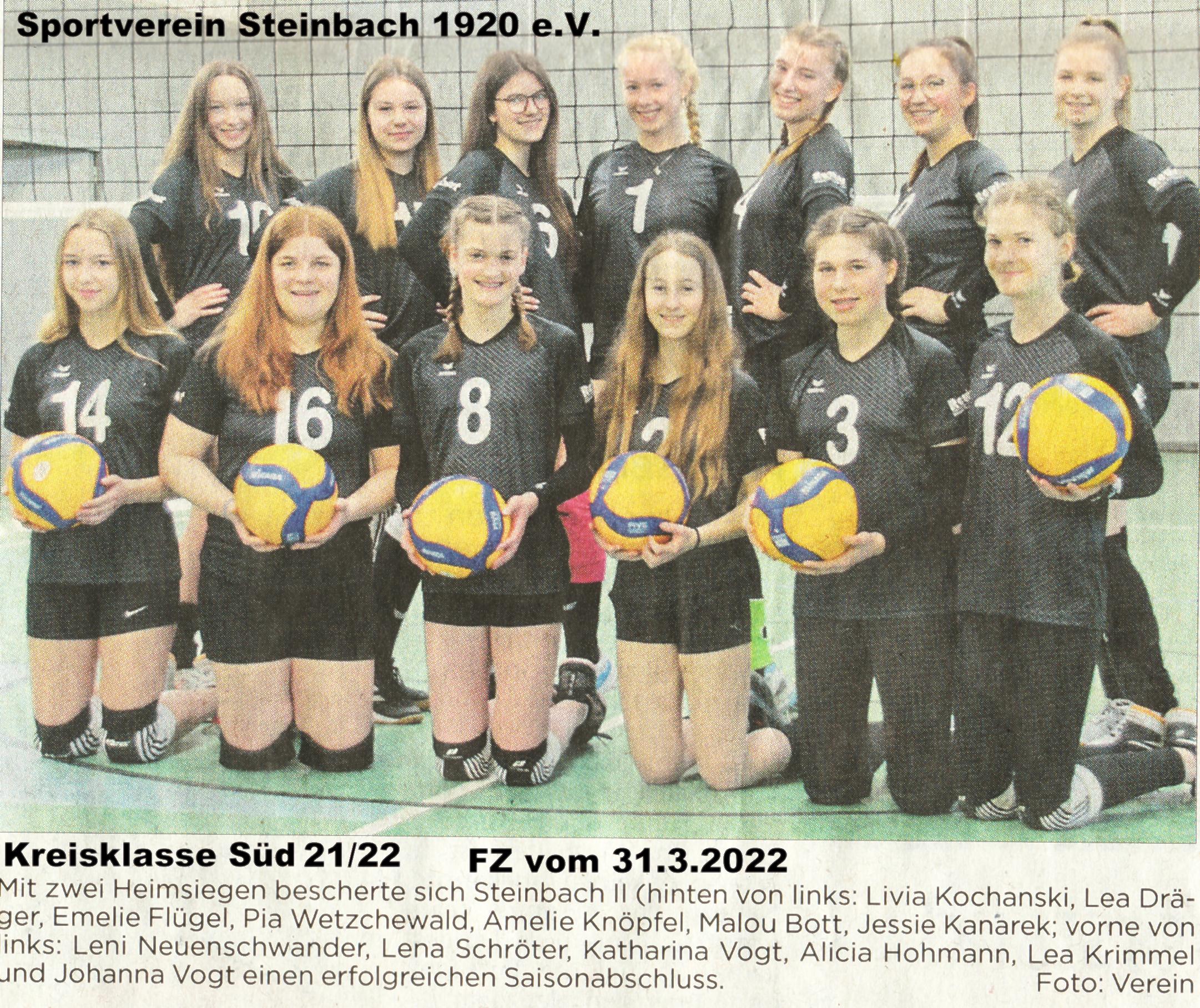 Volleyballmädchen SVS 21-22 Fz v. 31.3.22